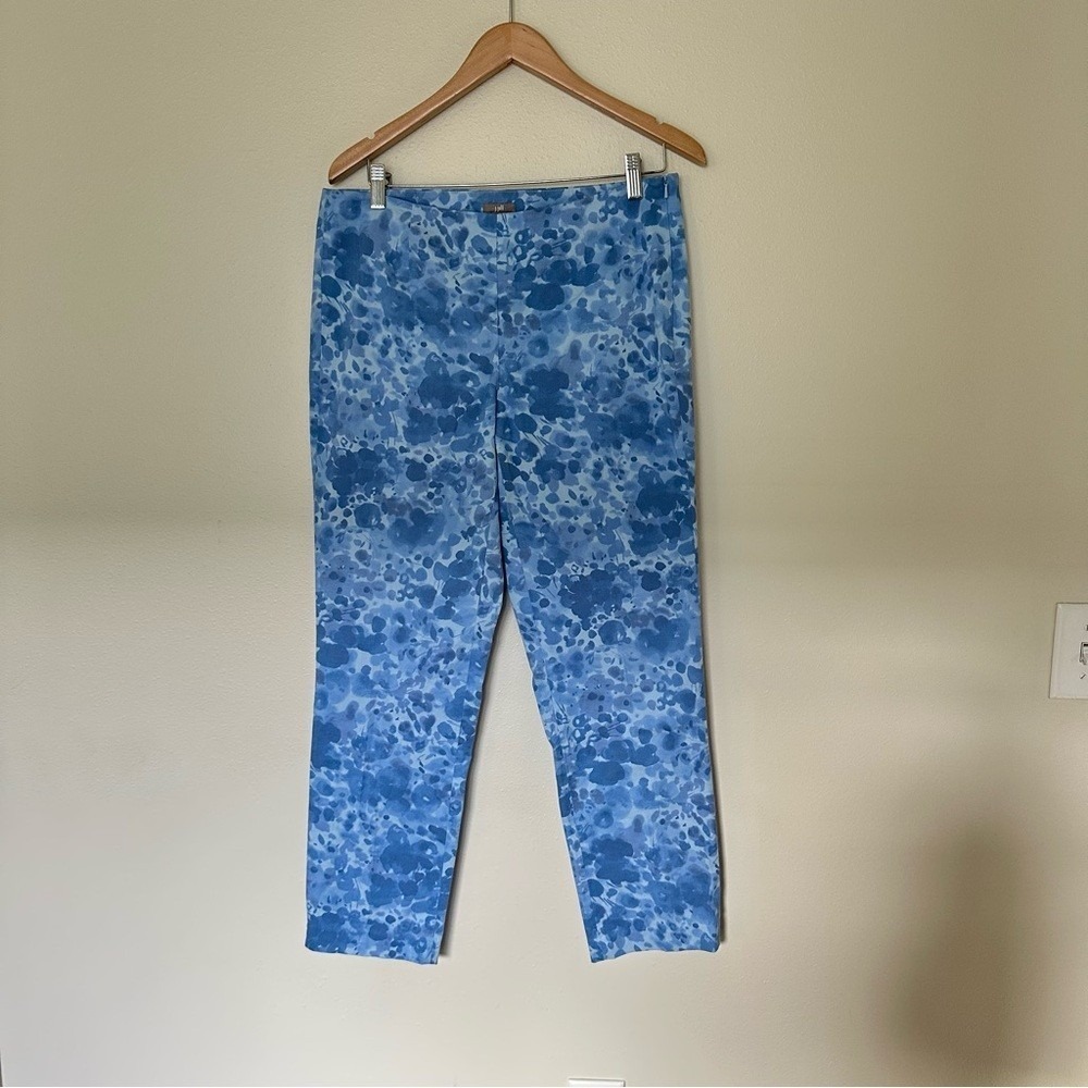 NWT J. JILL Women's 8 Maximalist Blue Abstract Print Stretch Pants